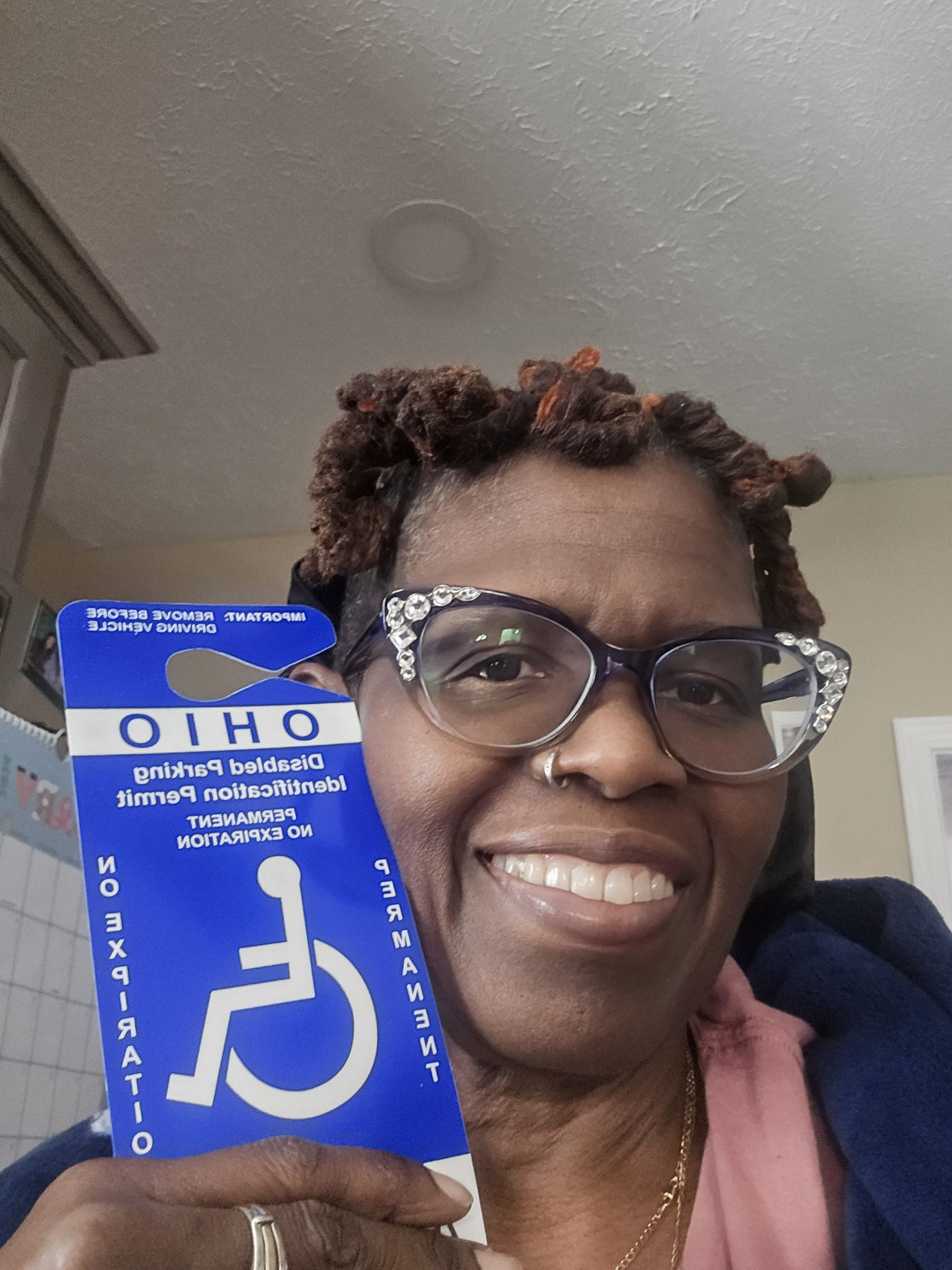 Deb L. – Ohio with their disability parking placard