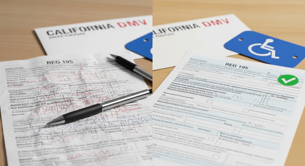 California DMV correct paperwork