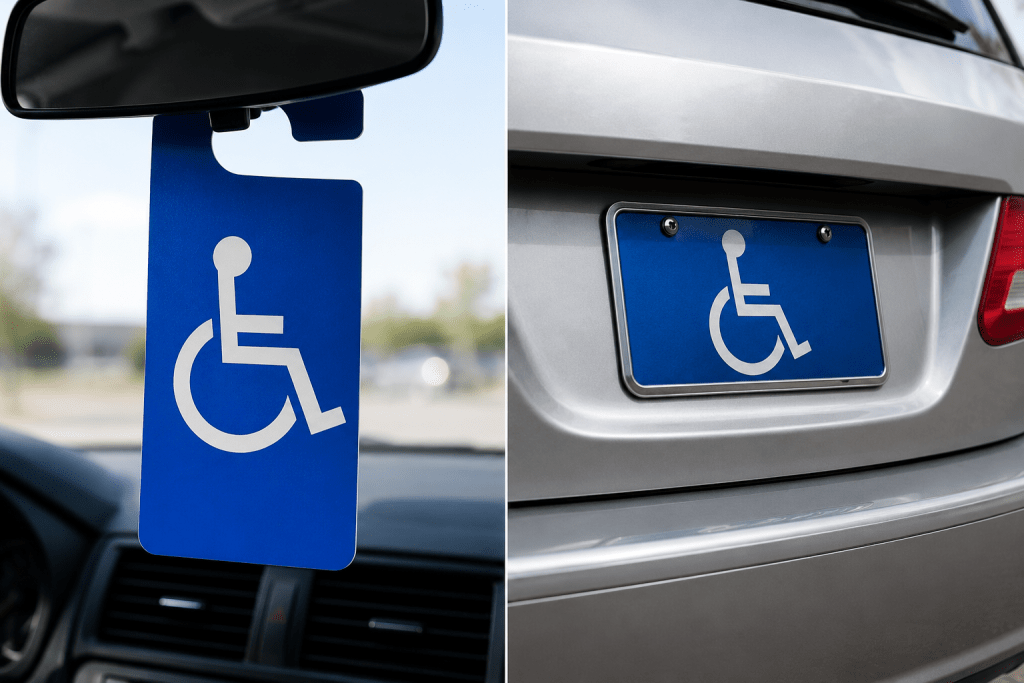 handicap parking placard vs. plate