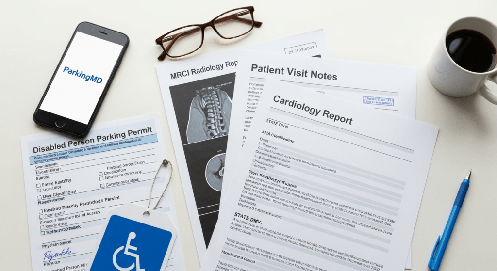 Medical records and disability parking permit form